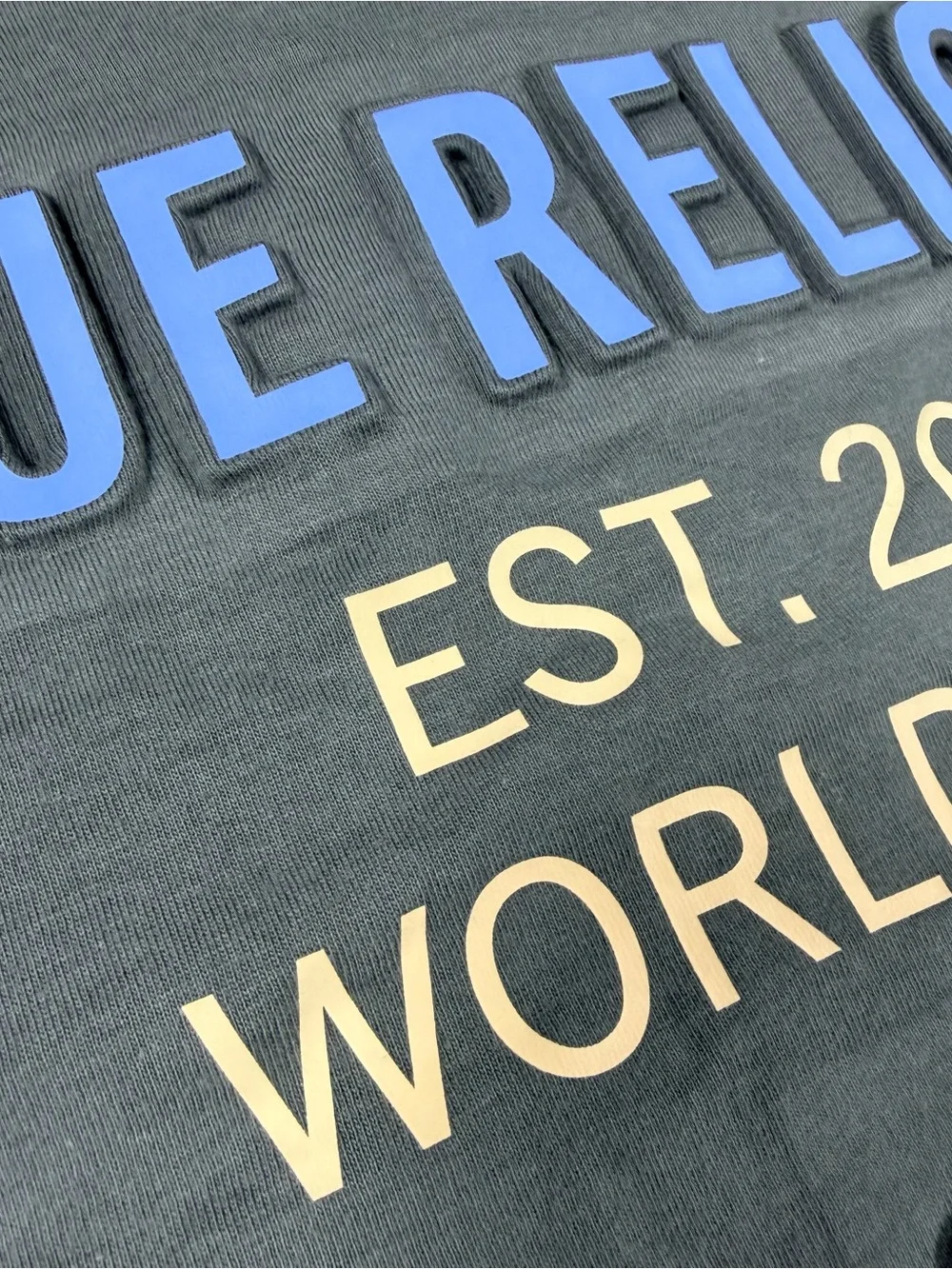 True Religion Short Sleeve Tee with Light Blue Logo